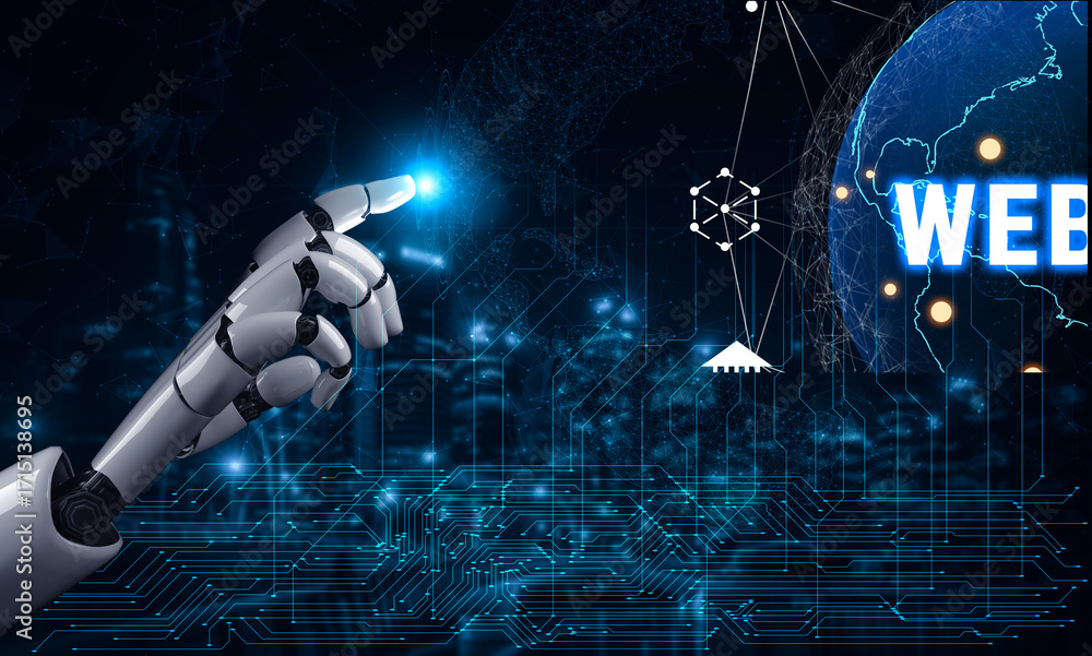 Poster the role of ai in the interconnected global ecosystem of web 3.0. a worldwide network connecting ai,