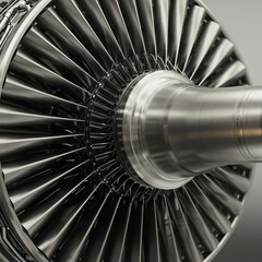 Jet engine turbine close-up detail