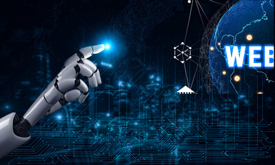 The role of AI in the interconnected global ecosystem of Web 3.0. A worldwide network connecting AI, blockchain, DeFi, and other services. Motif