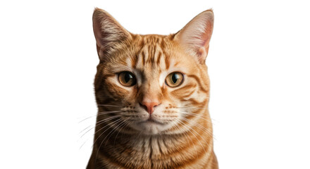 Obraz premium Close-up of a ginger cat's face, focused and with soft lighting