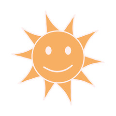 sun cartoon character. Smile symbol