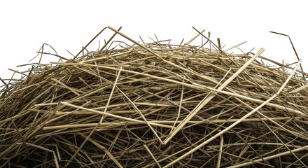 Close-up of a tightly packed mound of straw