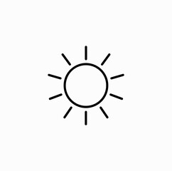 Sun Icon – Minimalist Line Vector Symbol