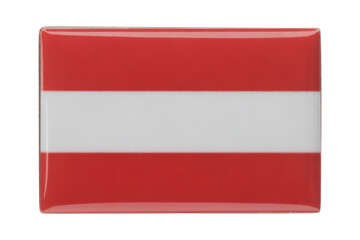Austria's flag emblem badge proudly displayed with vibrant red and white stripes, perfect for travel and national identity projects