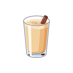 Eggnog – Traditional USA/UK Holiday Drink Vector Illustration