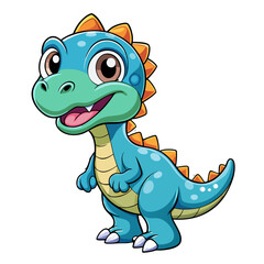 Fototapeta premium Cute Dinosaur for Kids – Colorful Vector PNG, Transparent Background