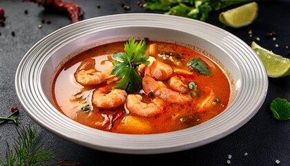 Delicious Shrimp Soup With Vibrant Spices