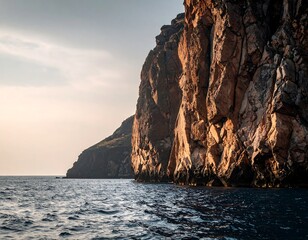 Rocky shoreline at sunset