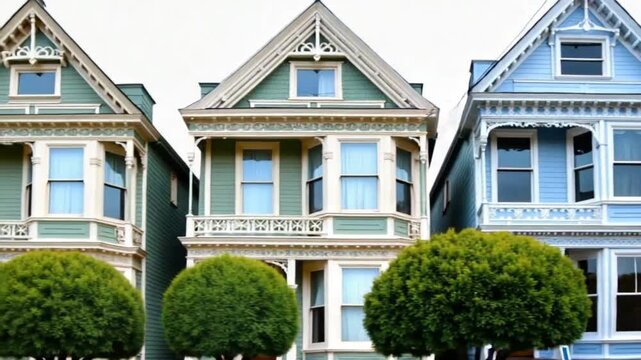 Famous Victorian Houses in San Francisco in California United States