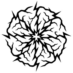 Lightning mandala silhouette