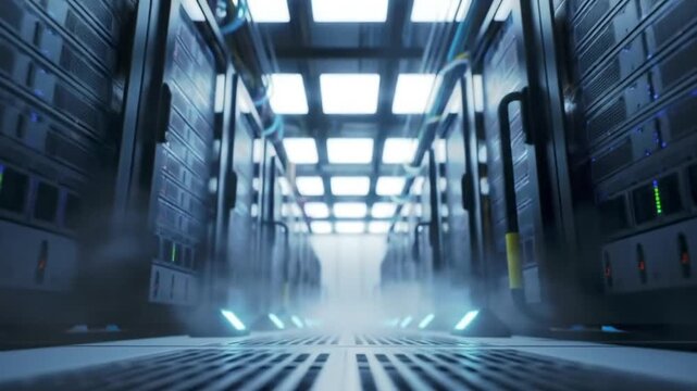 Server Technology Showcase, High-Tech Environment, Futuristic Viewpoint, Innovative Concept