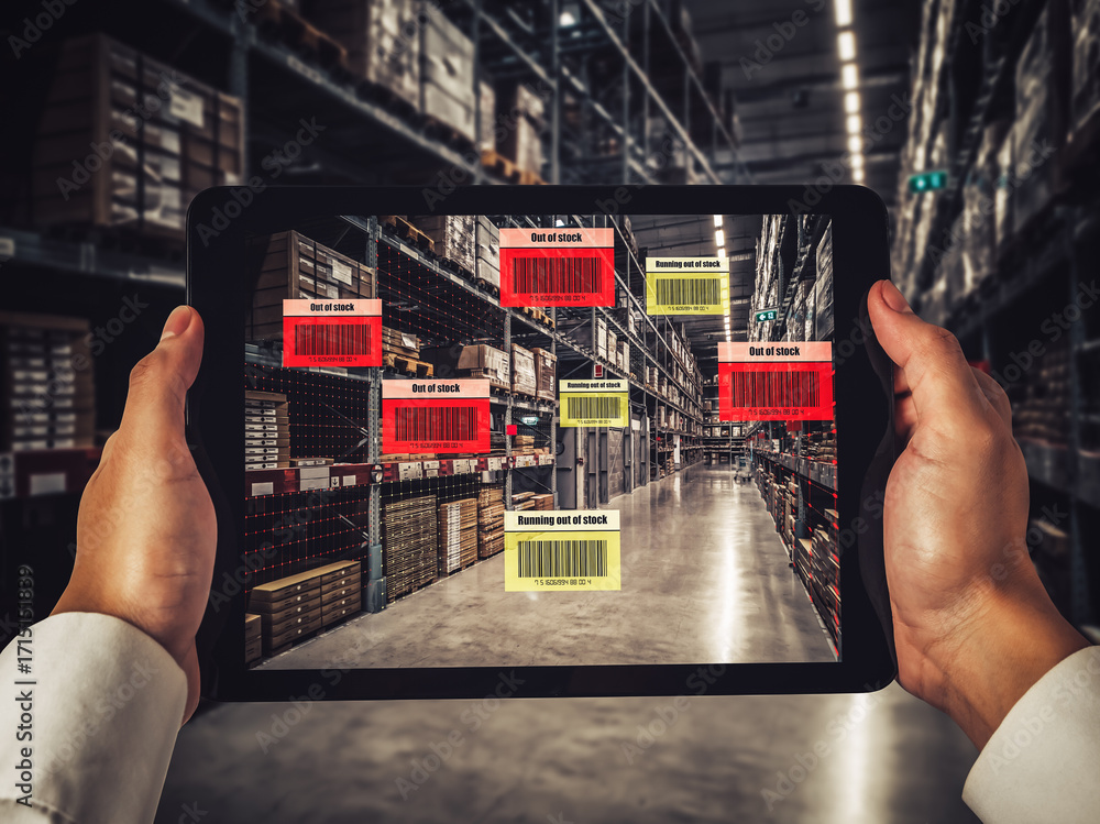 Poster smart warehouse management system using augmented reality technology to identify package picking and