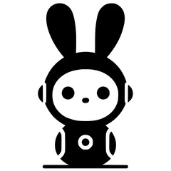 Cute rabbit robot silhouette