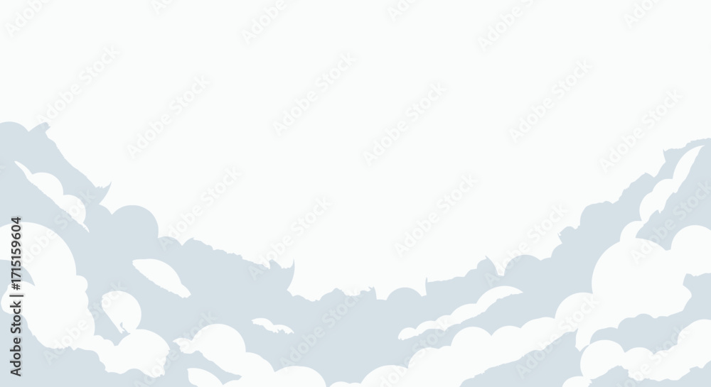 Poster high-quality vector png of stylized smoke clouds ideal for design projects needing a smoky, misty, o