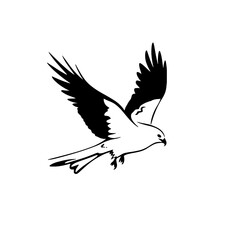 Fototapeta premium Kite. Kite simple black and white line art vector logo