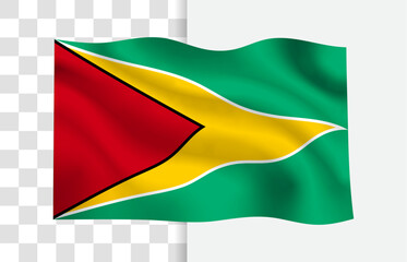 Obraz premium Guyana Flag Waving Vector, Isolated without a Background