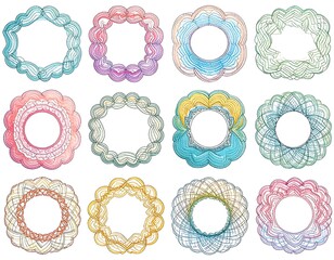 Obraz premium Colorful Ornamental Frames Collection