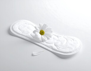 Sanitary napkin with flower.  Simple, clean design