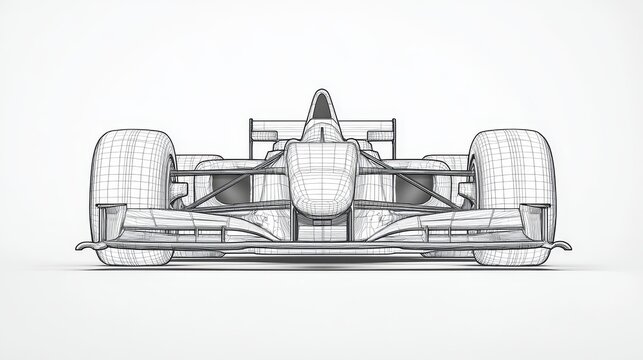 formula car technology wireframe sketch upper front view motorsport product background design of my own - Powered by Adobe