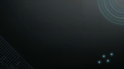 Minimal dark tech background with teal rings and circuit pattern for presentations and wallpapers