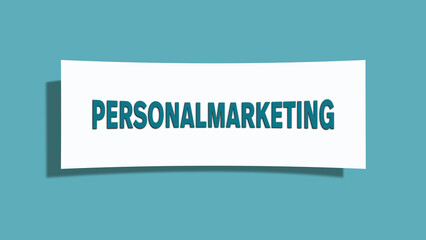 Personalmarketing (HR marketing) - A card isolated on light green background.