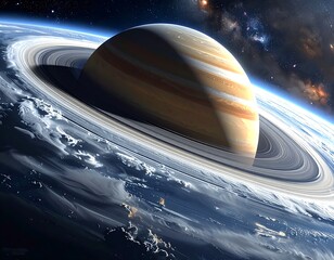 Saturn seen from a distant planet