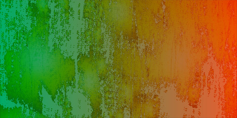 Colorful abstract background with textured brush strokes in green, yellow,and orange gradient.