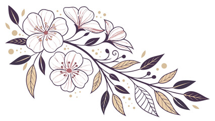 Fototapeta premium Elegant Floral Greeting Card with Text Space – Luxury Vector PNG, Transparent Background