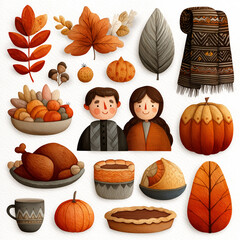 autumn still life with pumpkins and leaves