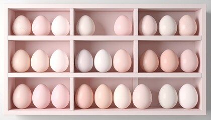 Pastel Eggs in Pink Shelf