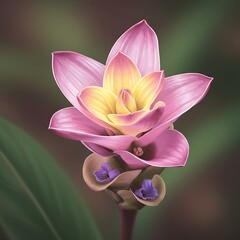 Beautiful pink flower closeup