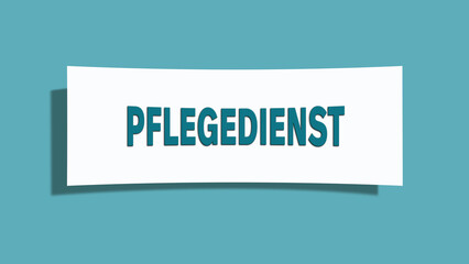 Pflegedienst (Nursing service) - A card isolated on light green background.