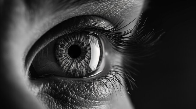 Close-up da pupila humana
