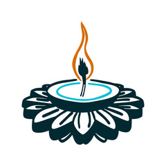 Diwali Diya Lamp with Flame Illustration Diwali, Diya, Lamp, Flame, Illustration, Vector, Traditional, Hindu, Festival, Light, Celebration, Graphic, Design, Indian, Decorative Diwali, Diya, Flame, Lam
