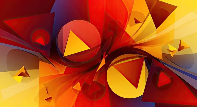Vibrant Abstract Geometric Shapes in Warm Tones.