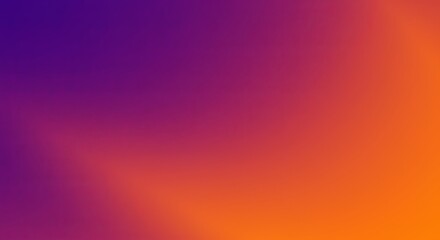 Vibrant purple and orange gradient background.