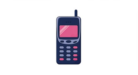 Retro mobile phone vector illustration isolated.