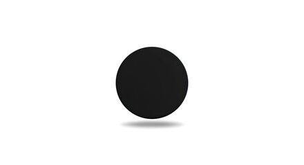 Isolated Black Circle with Subtle Shadow on White Background