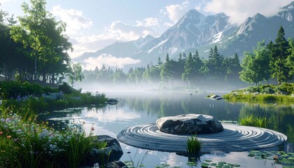 Serene mountain lake landscape (1)