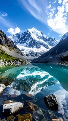 Serene mountain lake reflecting a vibrant sky (1)