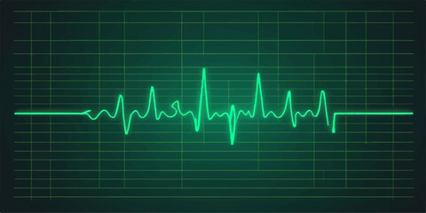 Abstract ECG heartbeat line on monitor graph illustration for medical health pulse rate