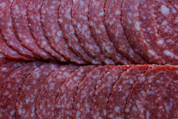 close-up of sliced ​​sausage



