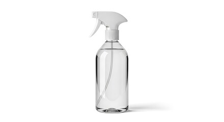 Clear Plastic Spray Bottle with White Trigger Sprayer and Liquid