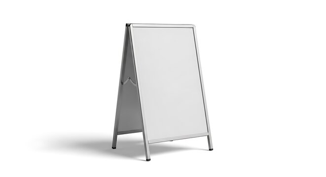 Empty A frame Sandwich Board Sign Mockup on a Clean White Background