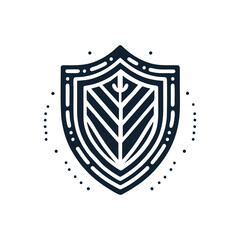 Abstract shield design with leaf pattern in center