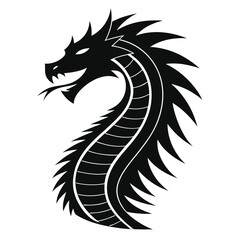 Black dragon head silhouette mythical creature