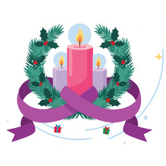 Advent Sunday Isolated Cartoon Vector And Christmas Tree