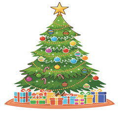 Advent Sunday Isolated Cartoon Vector And Christmas Tree
