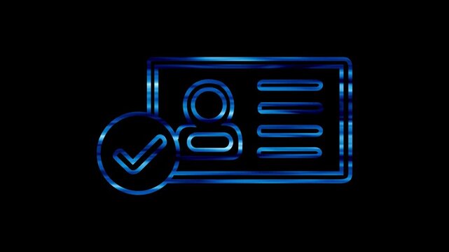 Identity verified pixel perfect linear icon. ID card with checkmark. Personality approvement. Employee badge. Thin line illustration. Contour symbol. Vector outline drawing. Editable stroke