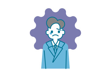 Fototapeta premium ストレスを抱えるビジネスマンのイラスト
